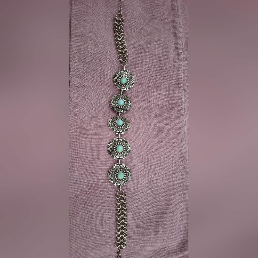 Turquoise necklace western cowgirl country bohoemian gypsy party festival